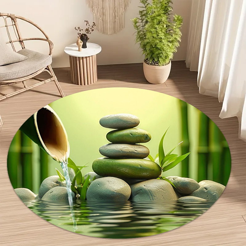 Wellness Spa With Hotel - Alfombra Redonda Zen de Bambú y